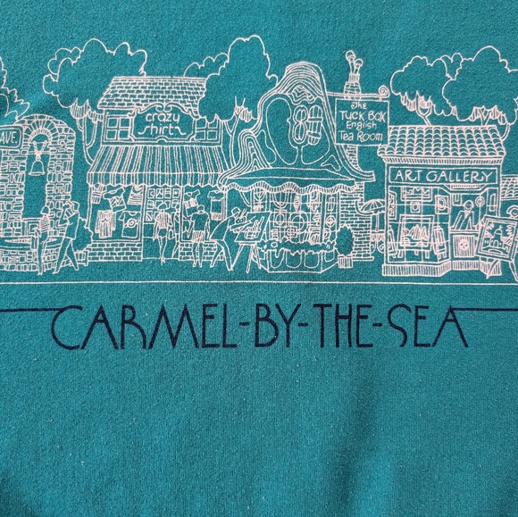 Vintage Crazy shirts Carmel By The Sea Green All over Graphic Sweatshirt Medium - Picture 2 of 15